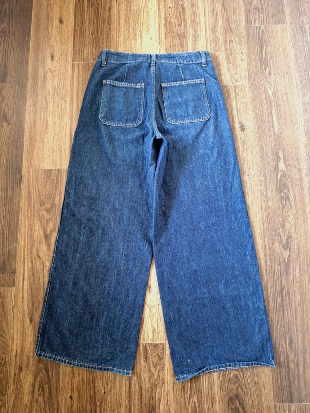 💙 Old Navy Women’s High Rise Baggy Wide Leg Jeans Size 30 Cotton Dark Wash Comf - Picture 7 of 8